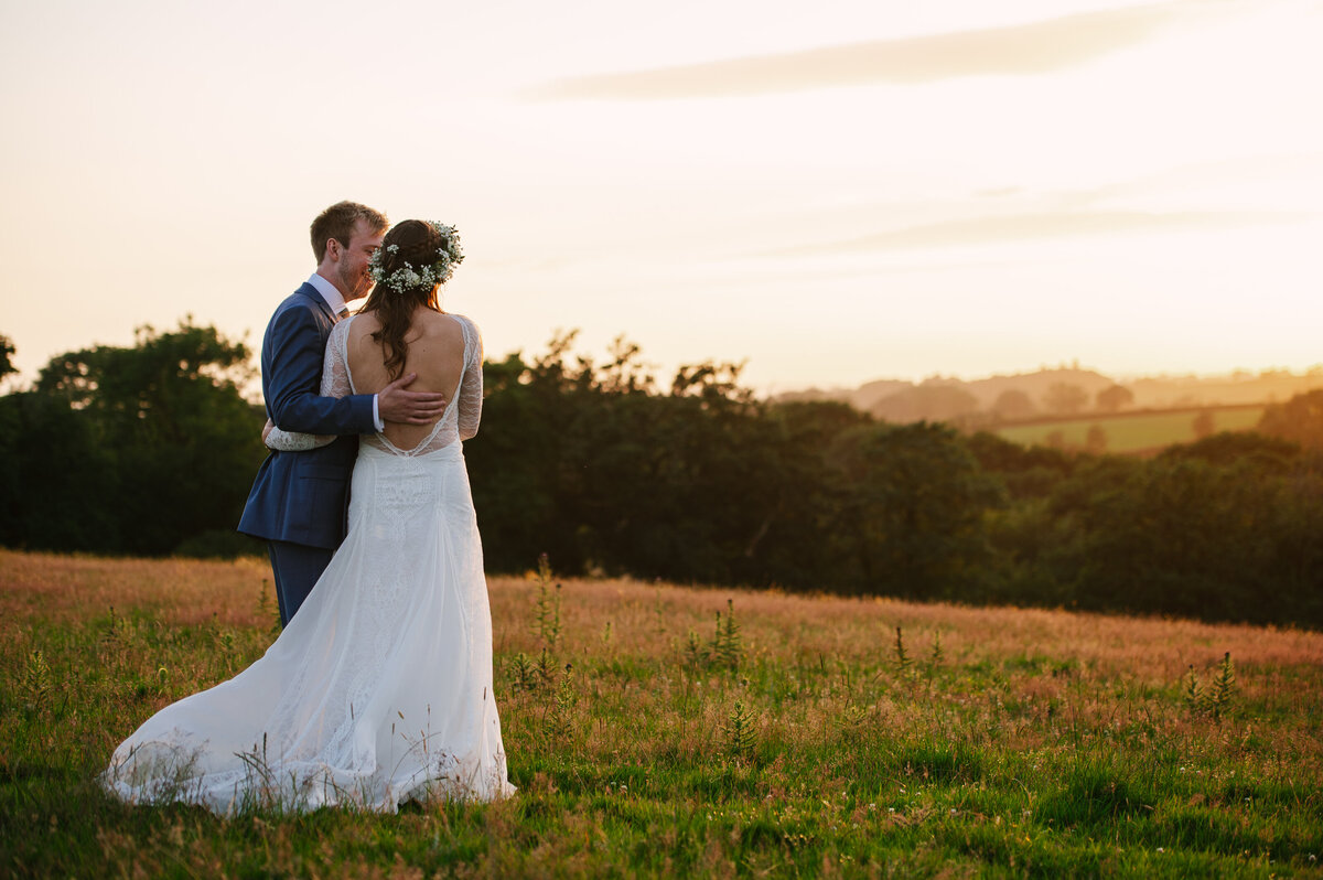 West wales wedding photography on a family farm at sunset