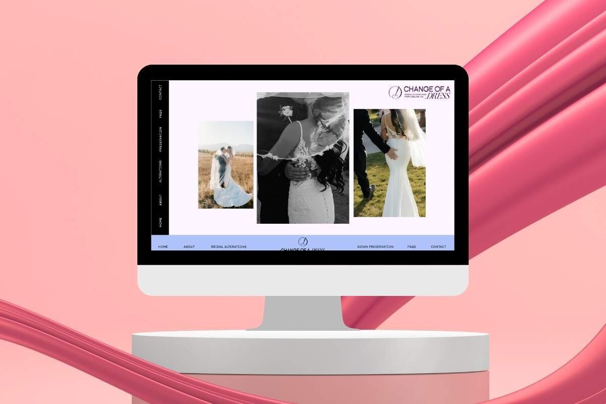 custom Showit website design fora Change of a Dress, a seamstress in Fort Collins, Colorado