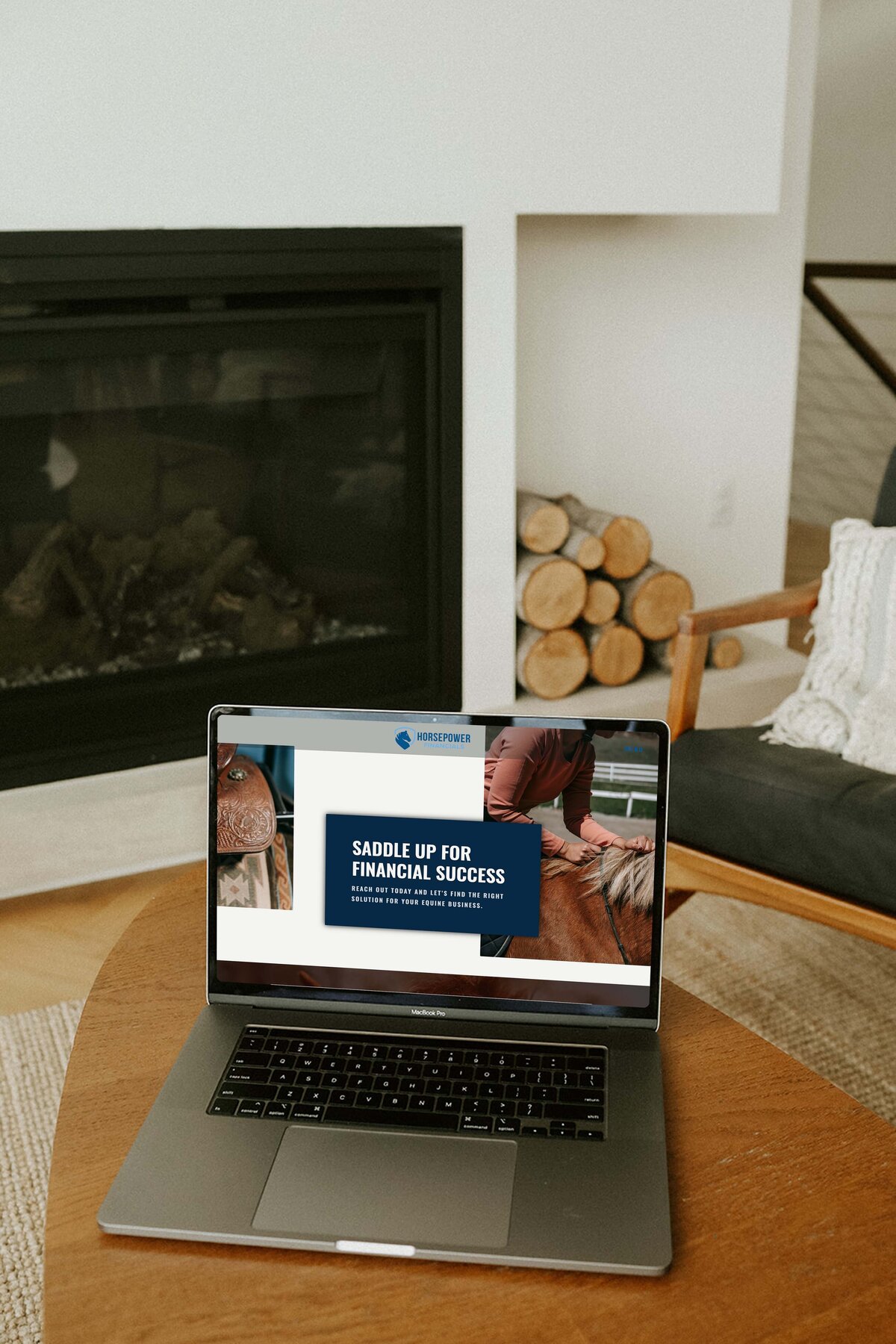 showit website design mockup of a construction company in a laptop on a counter