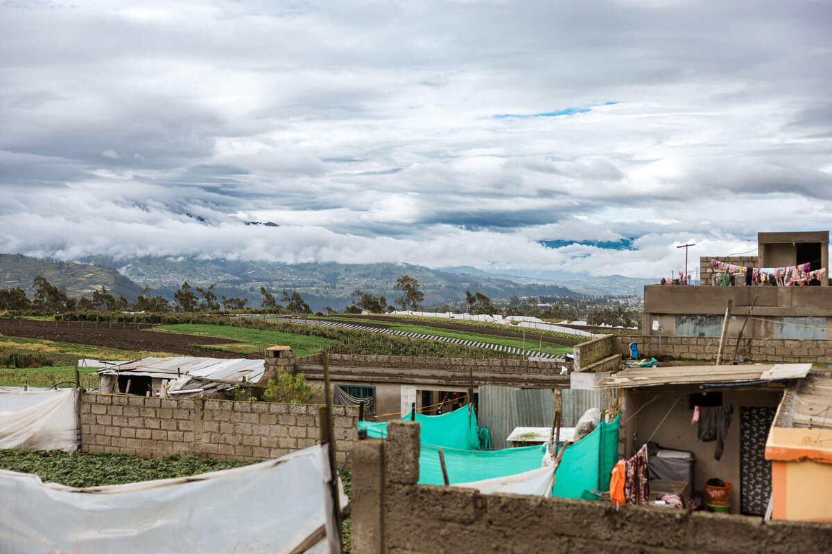 Rooftop mountain view in Ecuador