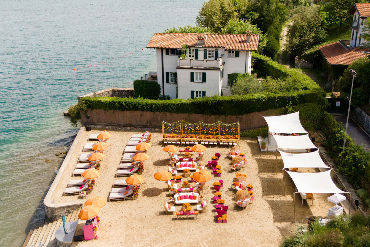 Lake Como Wedding Beach Party at @villaerba_antica_gastel Alejandra Poupel5