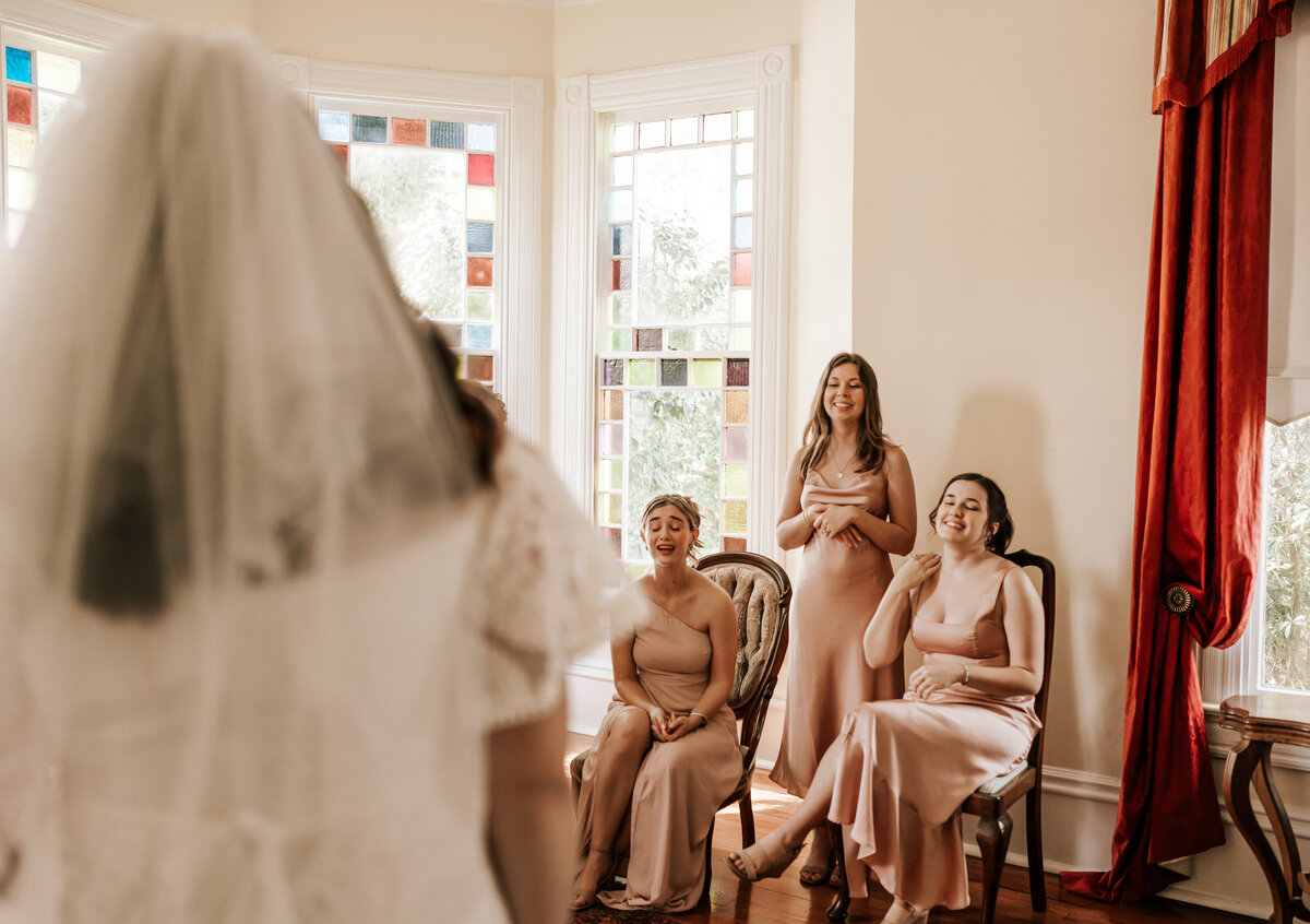 Bride First Look With Bridesmaids