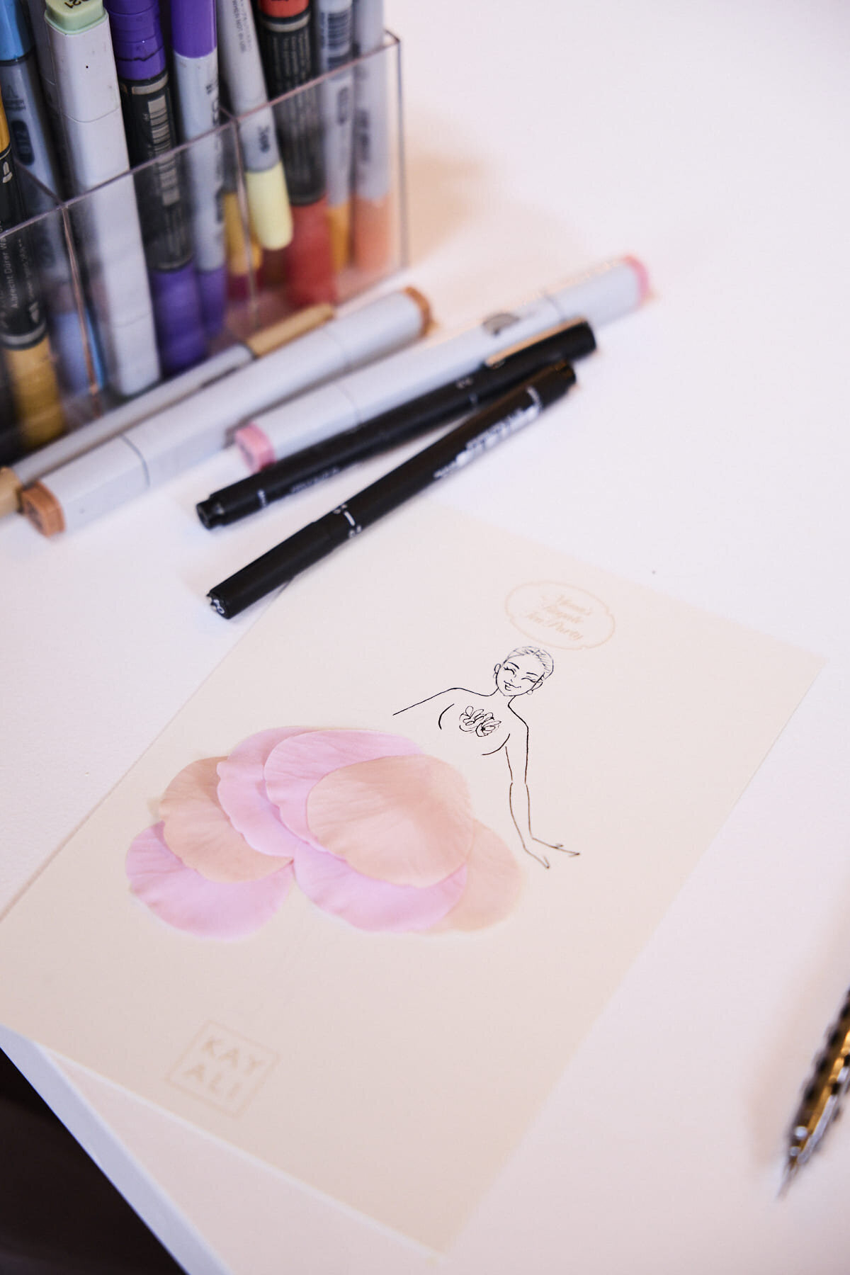 kayali-event-fashion-illustration-with-real-rose-petals