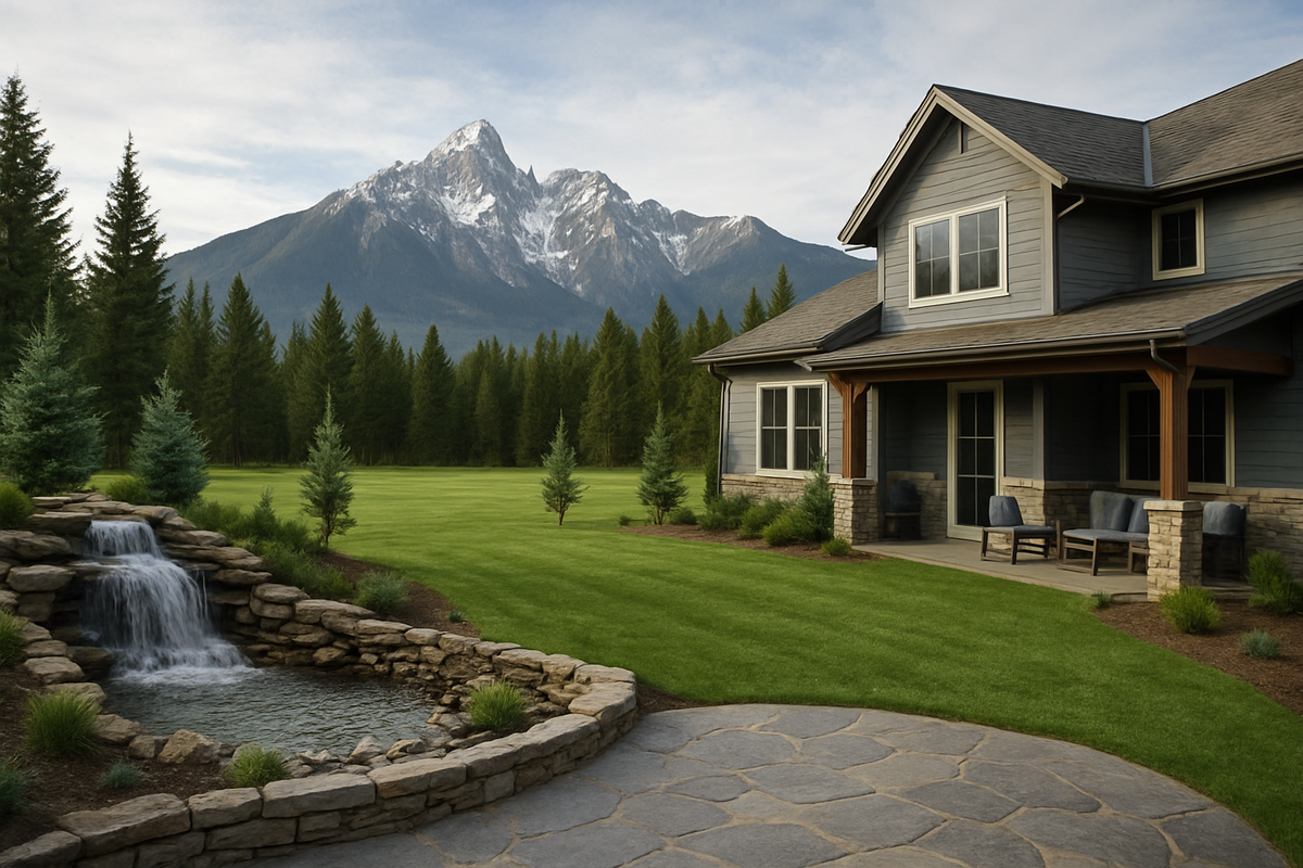 Stone pathway and retaining wall in Ridgeway, Colorado landscape design