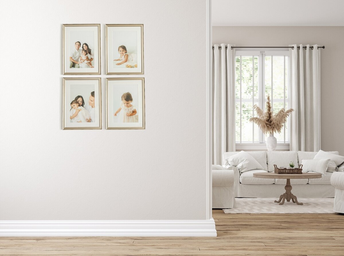 Display of family photos in home