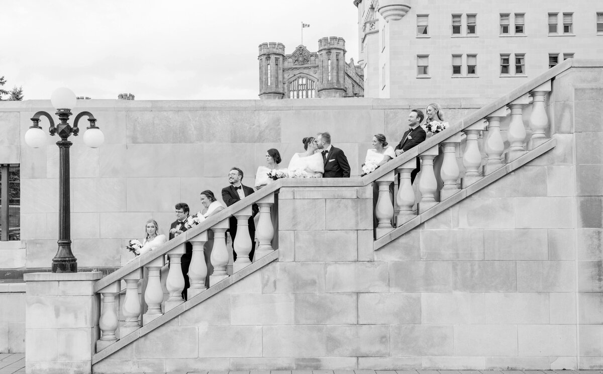 0943 bw Pascale and Nicolas NAC OBorn Room Wedding Downtown_Ottawa_Photography by Emma