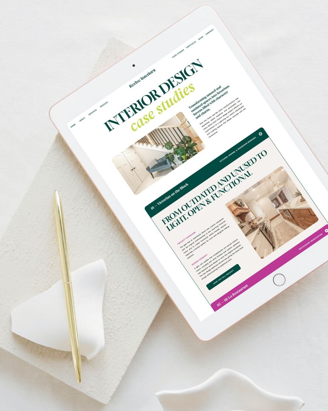 interior designer website portfolio page