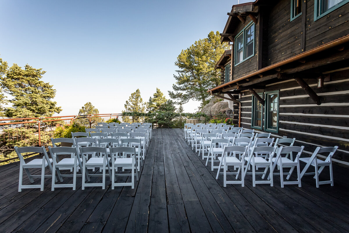 Wedding Ceremony Set Up at Cloud Camp, Broadmoor Hotel, Colorado