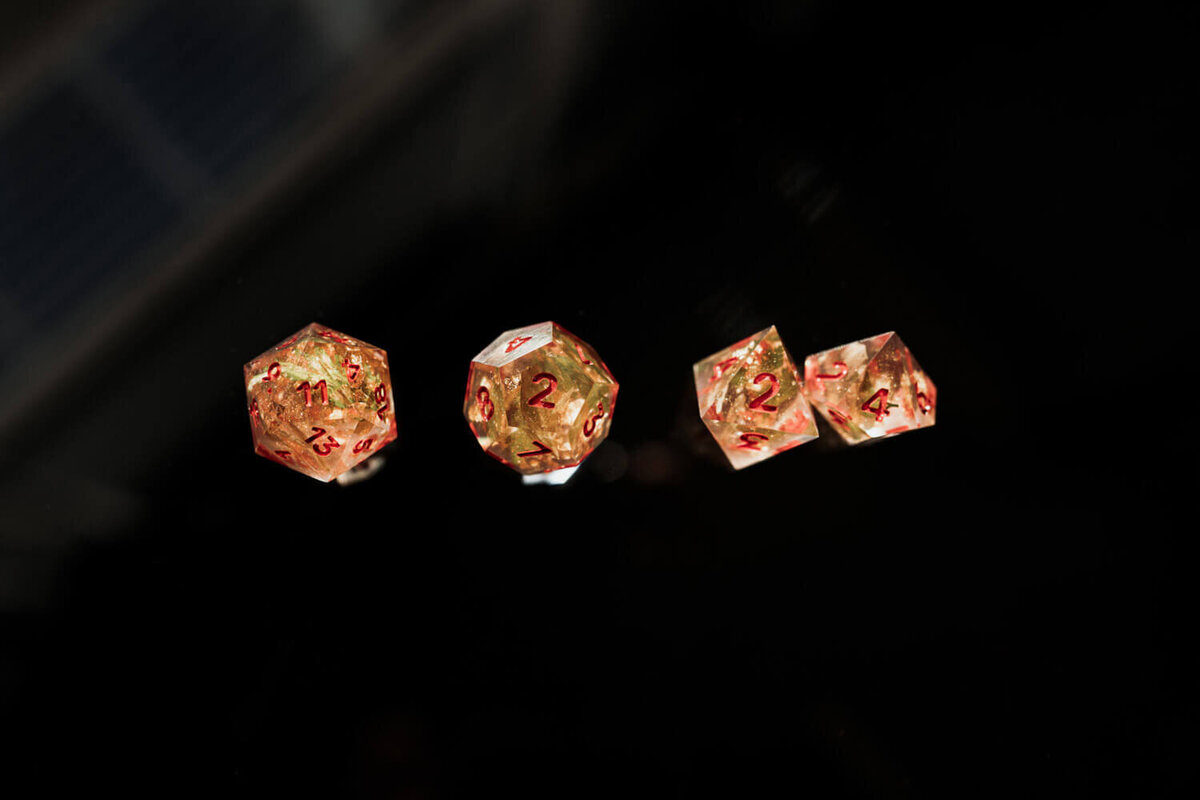Couple had cusrtom Dungeons and Dragons dice made for their wedding day