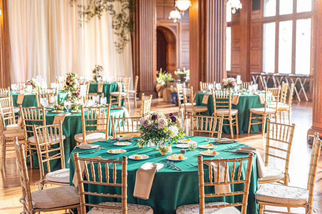 Scottish Rite Cathedral wedding flowers Satin & Stems.