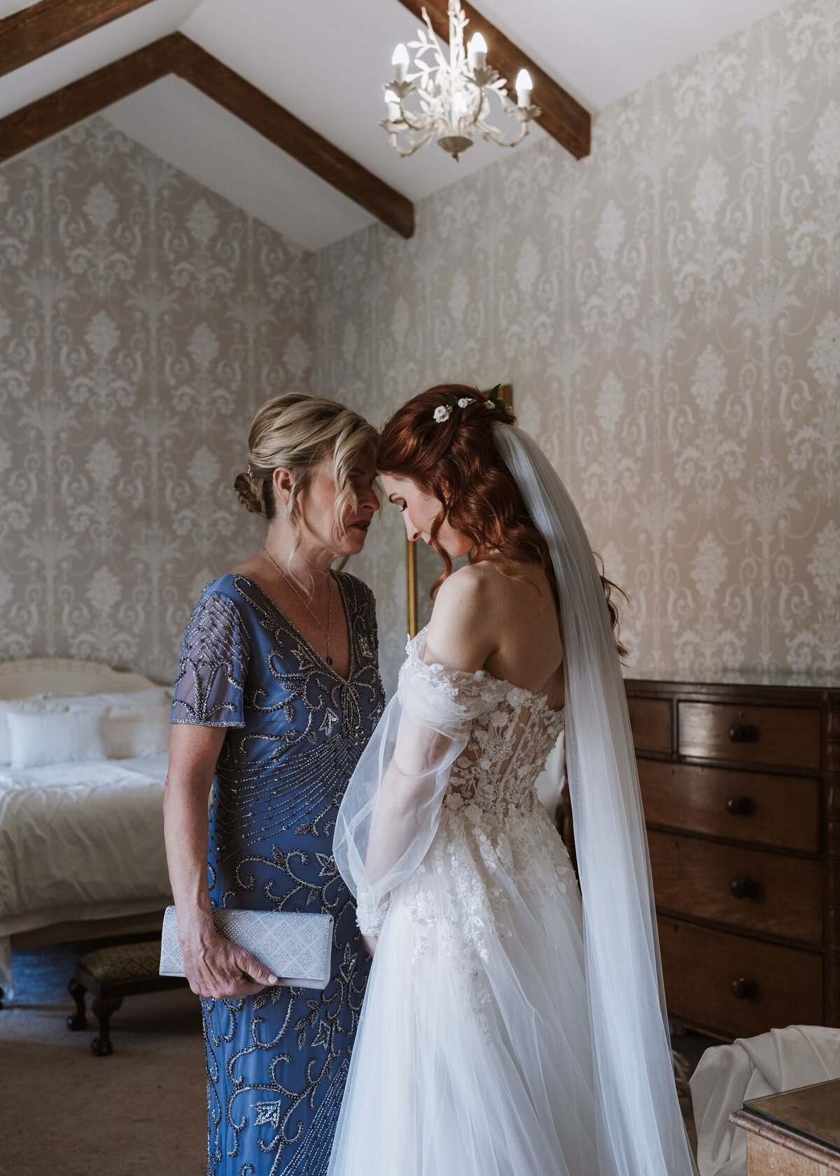 Mother and daughter on the wedding morning