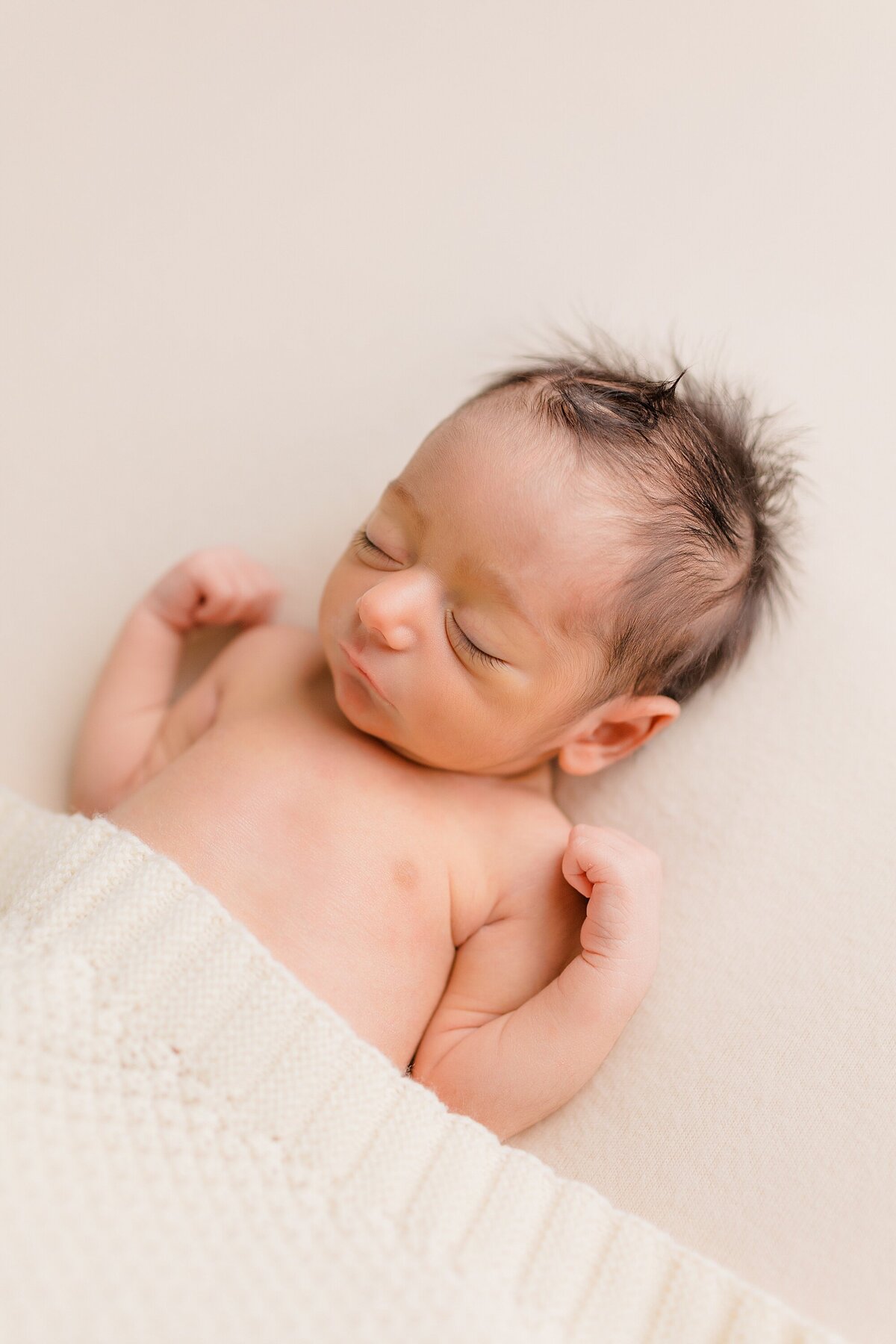 cream newborn photo