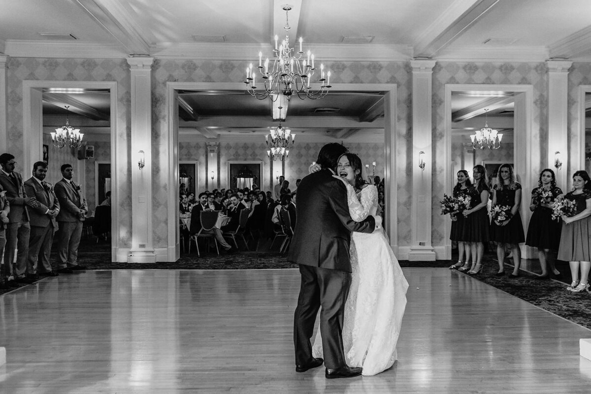 Bride and groom have their first dance as married couple