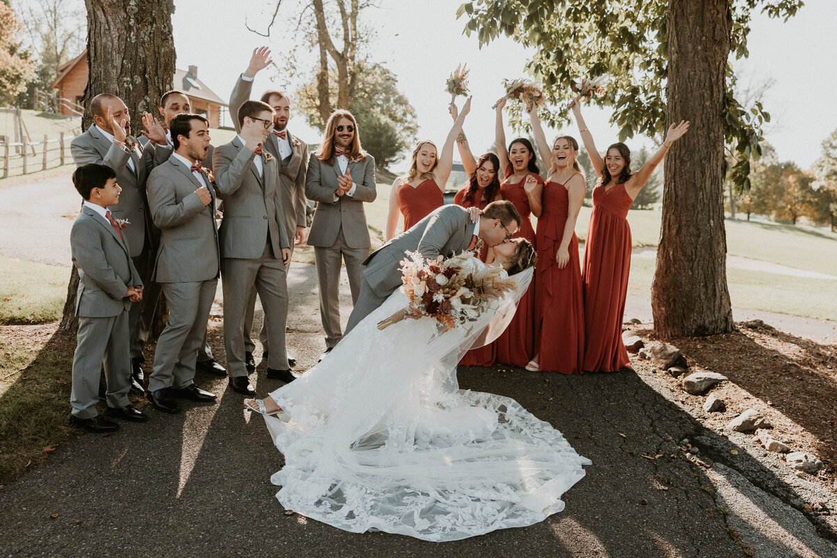 bride & groom smiling