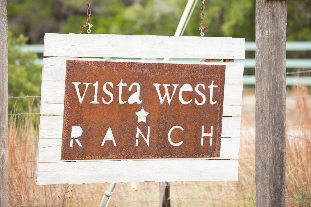 Austin wedding photographer vista west ranch wedding photographer sign