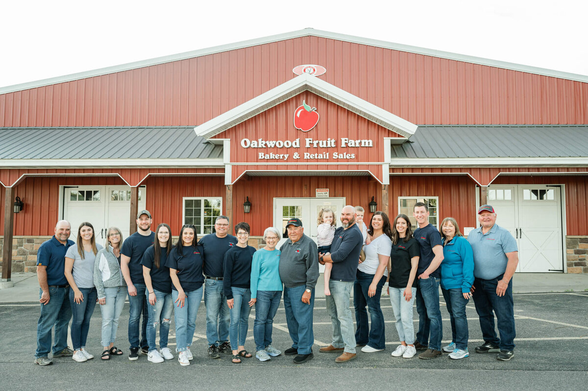 Oakwood Family in front of Retail Store