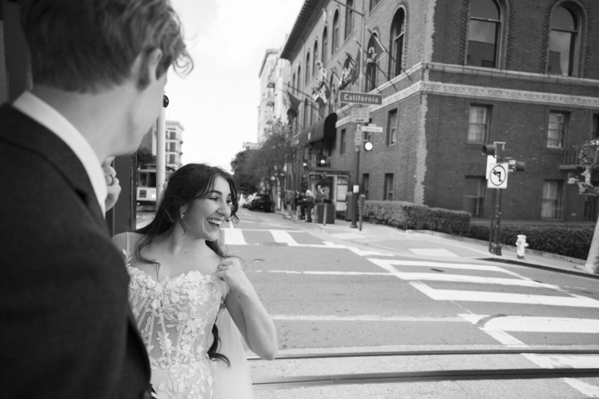 Bride and Groom in China Town in San Francisco, California