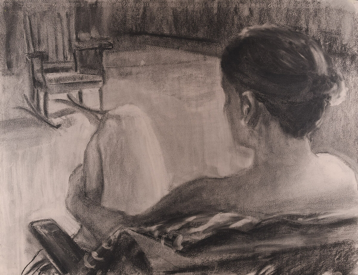 Untitled Charcoal on Toned Paper