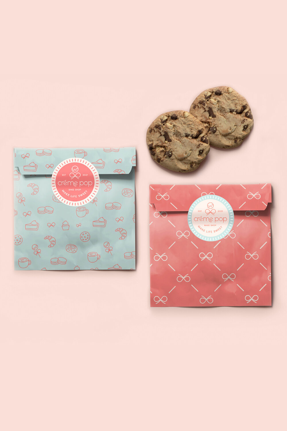 cookie package for bake shop with badge logo