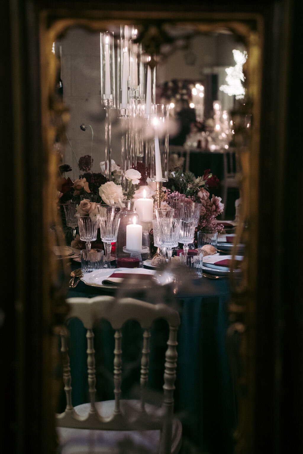 Luxurious and opulent centerpieces for a wedding reception in Porto Cervo