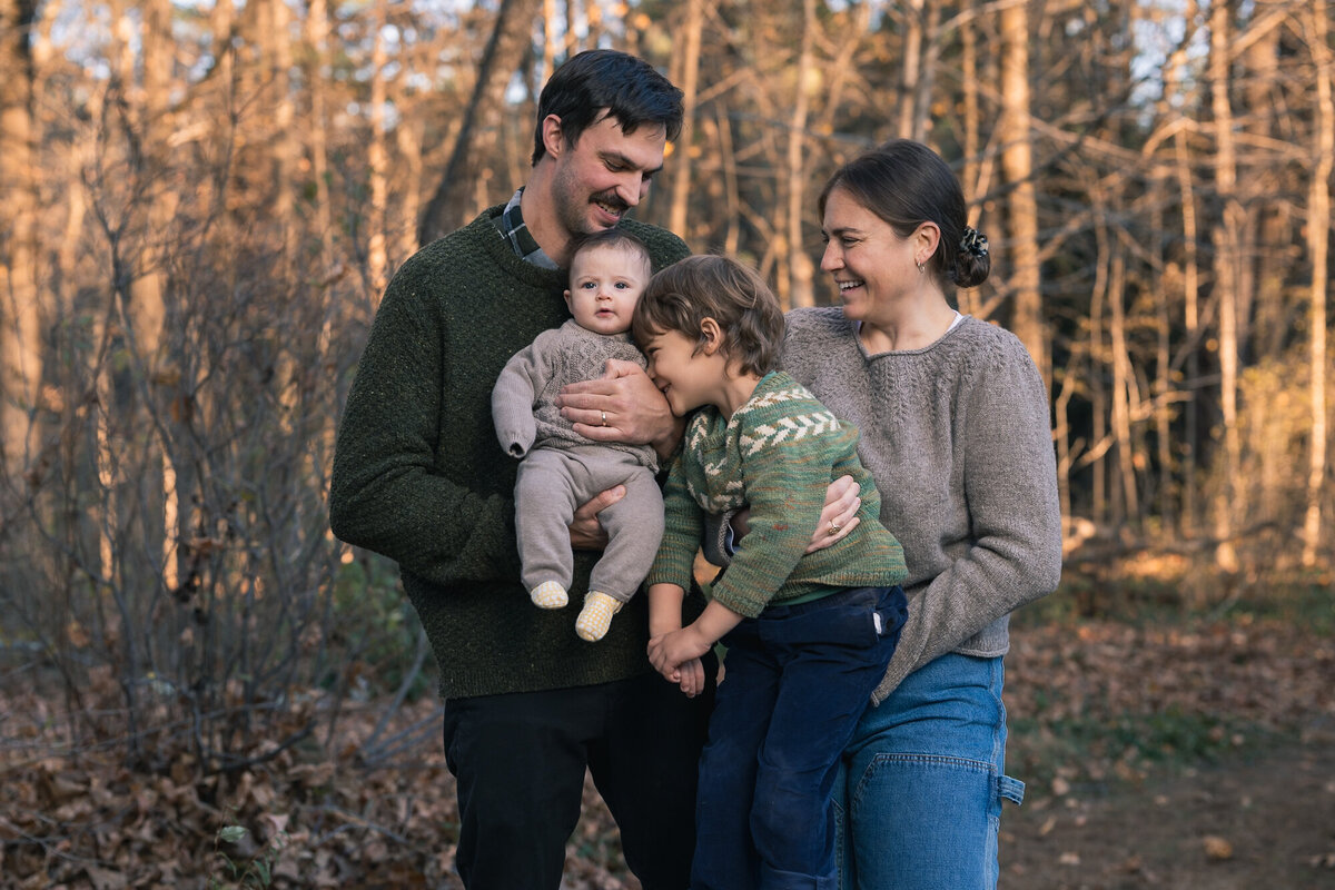 Family portrait at their home near boston