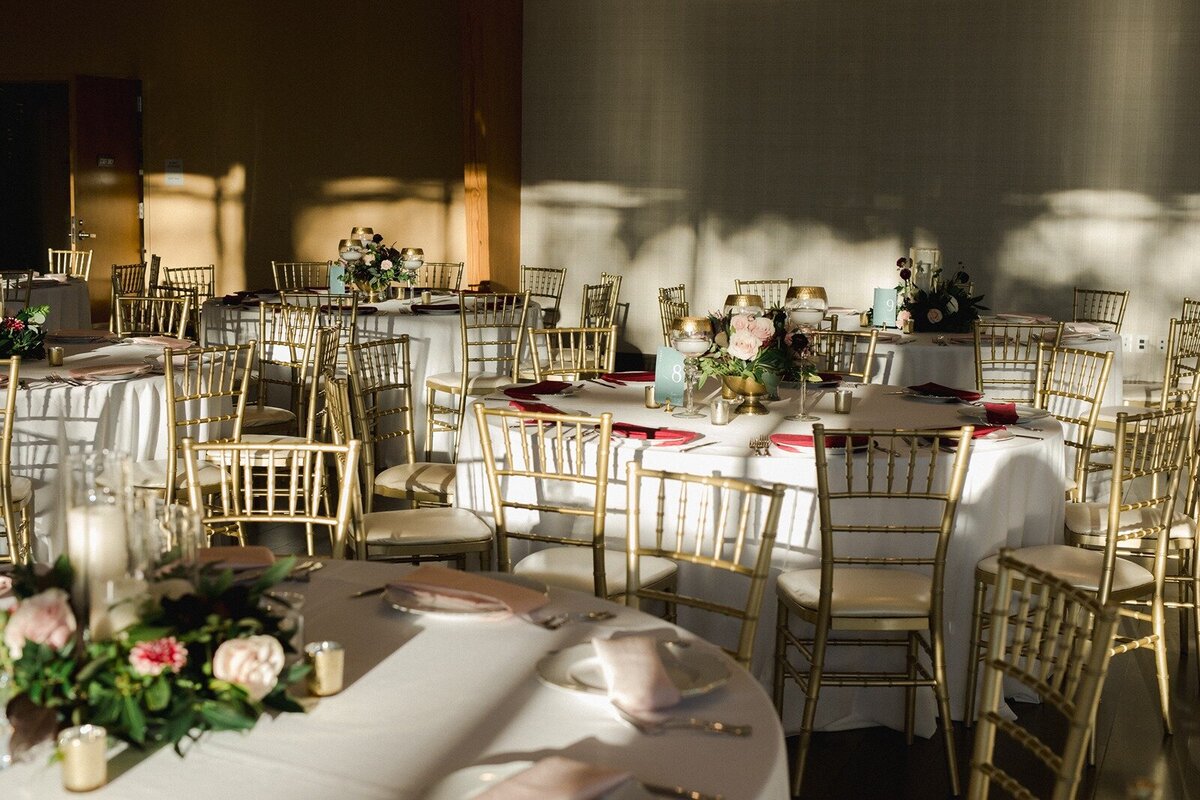 Wedding reception in a golden hour time