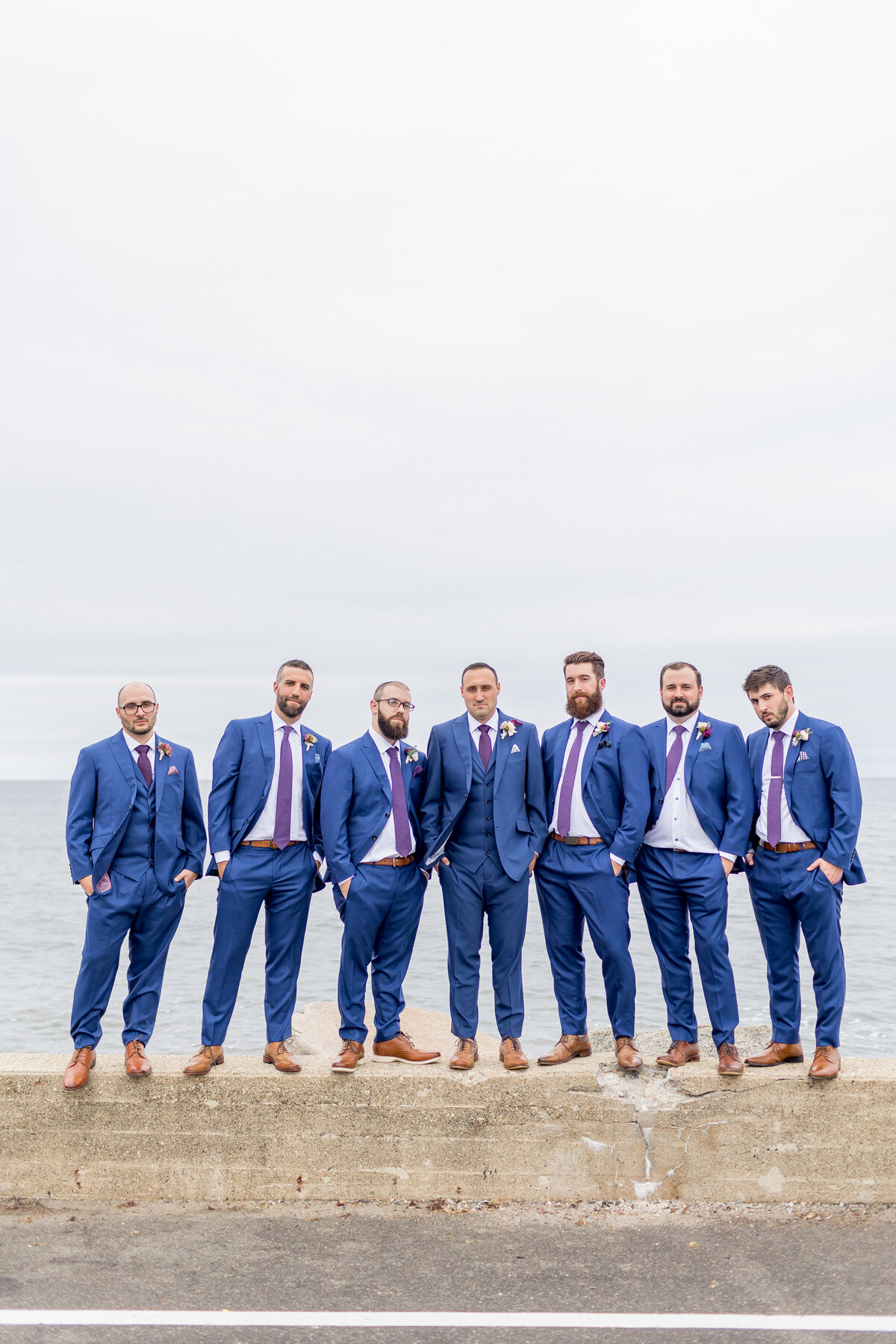 groomsmen by seascoast wedding photographer
