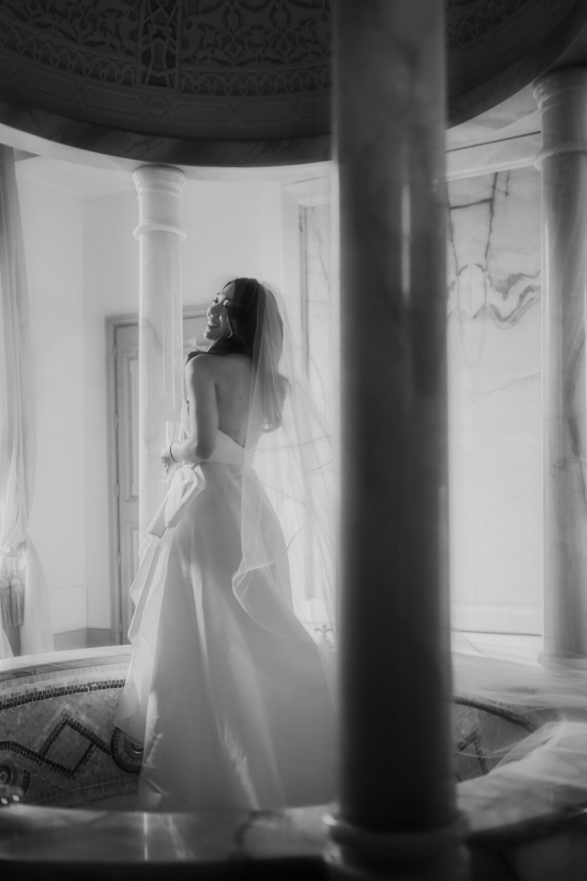 sophisticated bride at villa mangiacane modern portrait