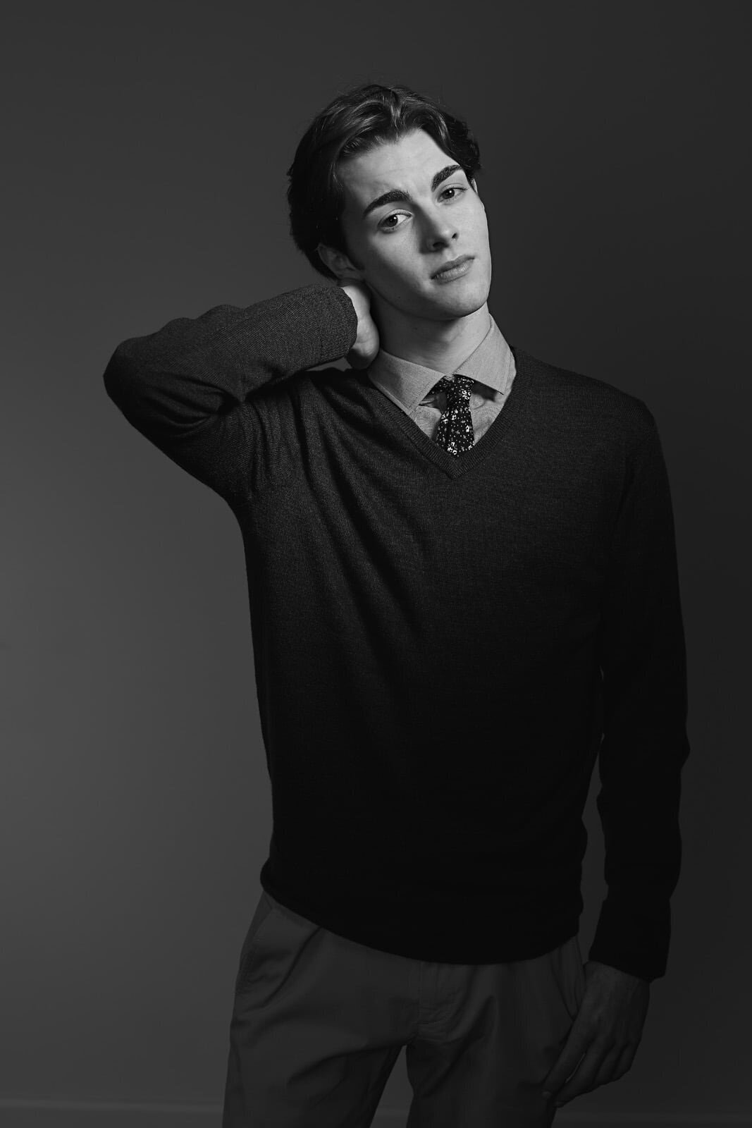High School Senior Portrait Photographer with Stylish Male Student in Sweater-21