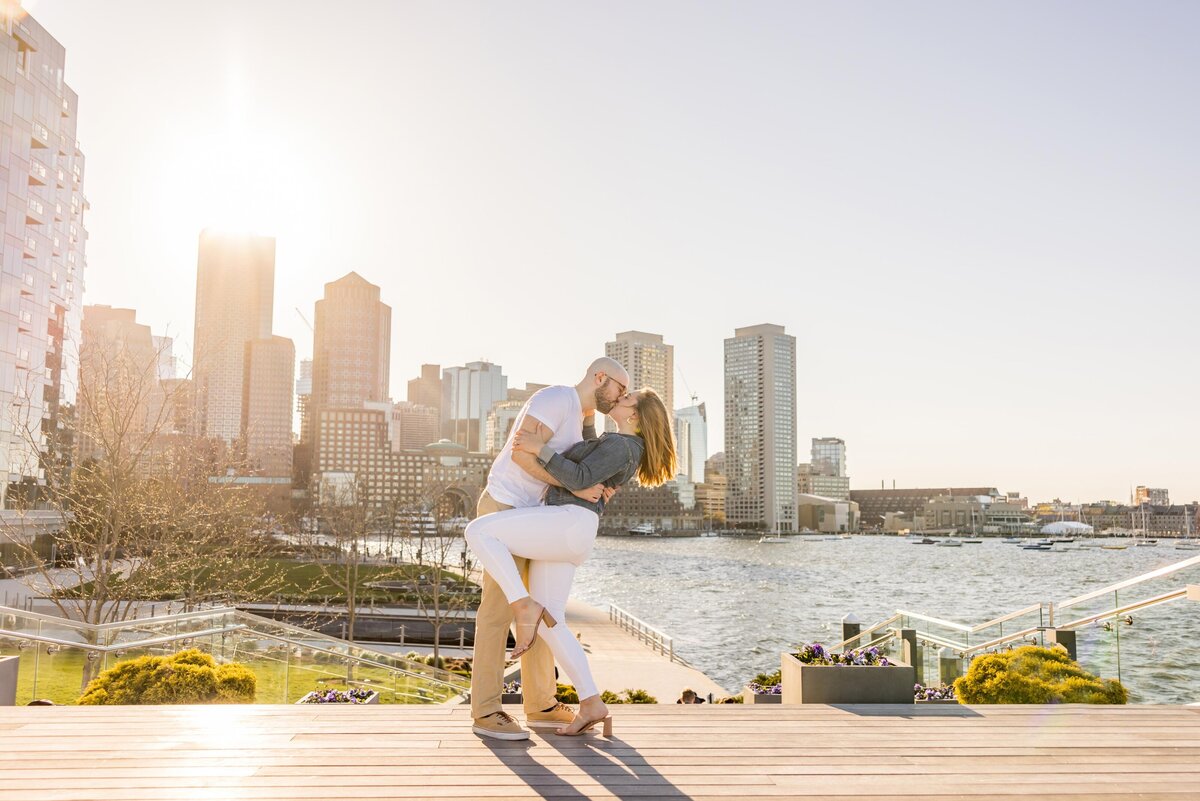 boston fan pier park seaport engagement photo session photographer