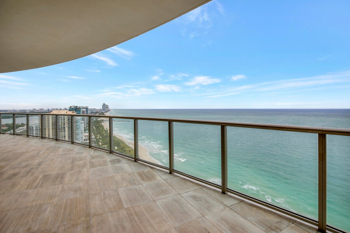 Wraparound balcony with panoramic Atlantic views from PH-888 at St. Regis Bal Harbour

