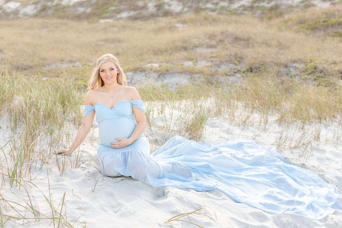 Maternity session on the beach in Jacksonville
