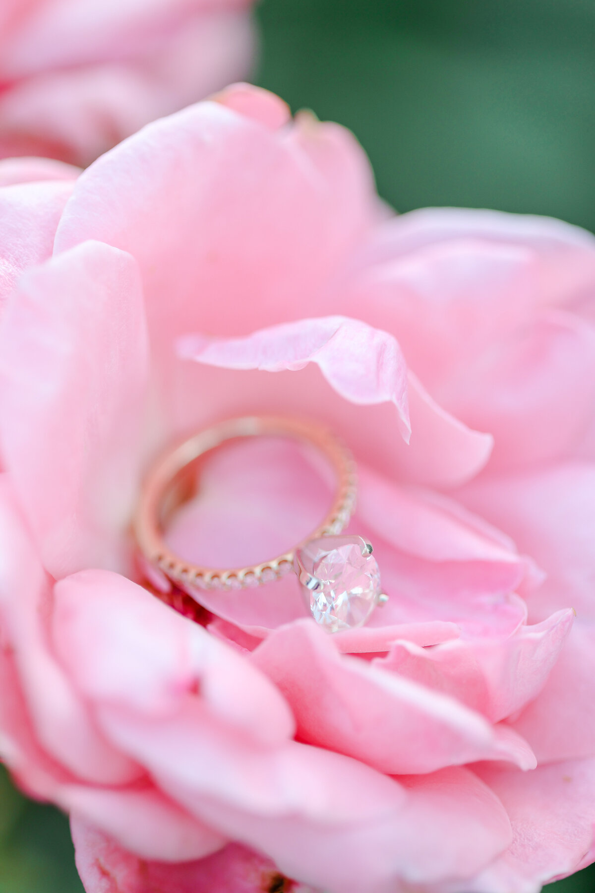 Pink Flower Engagement Ring