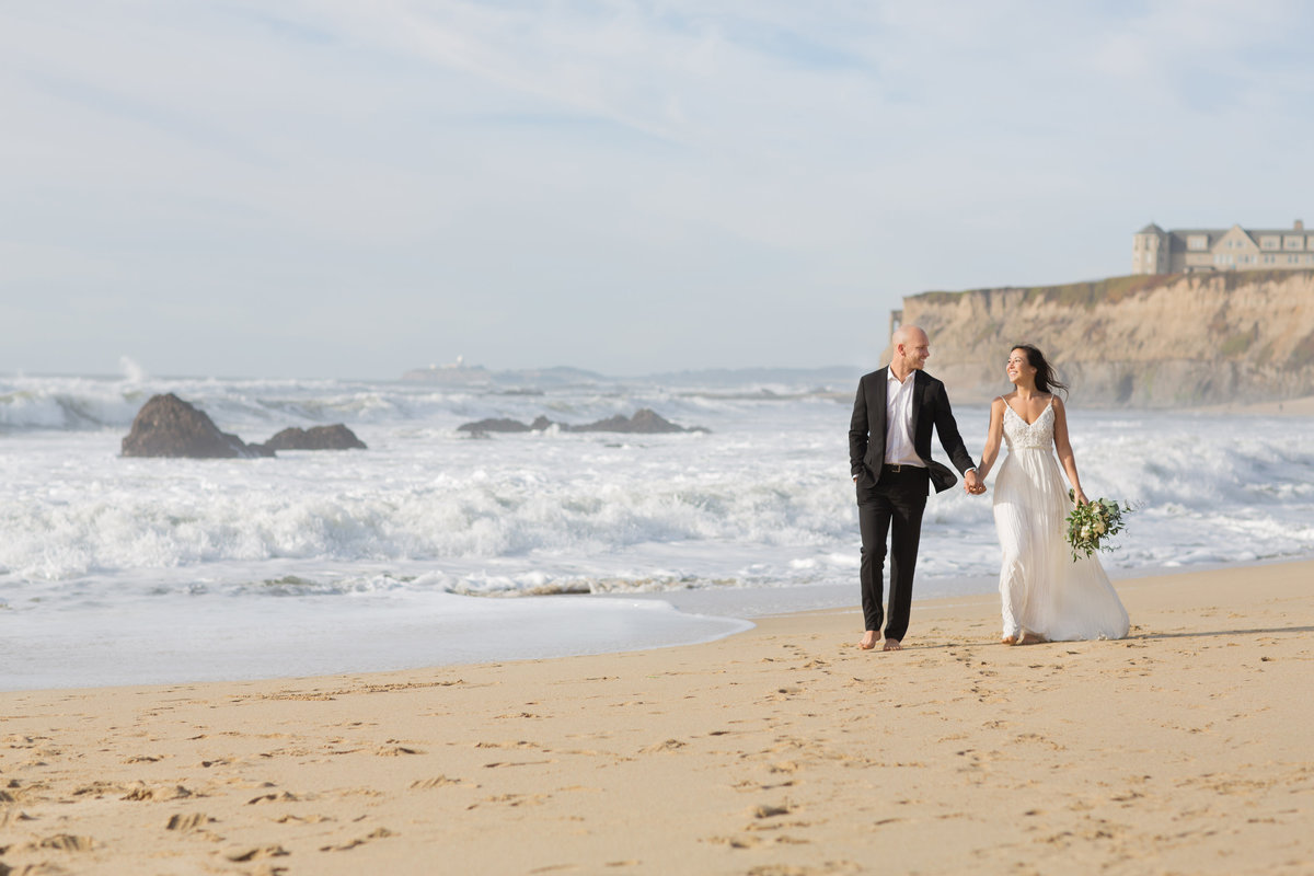 Ritz Carlton Half Moon Bay Beach Engagement and Wedding Photos