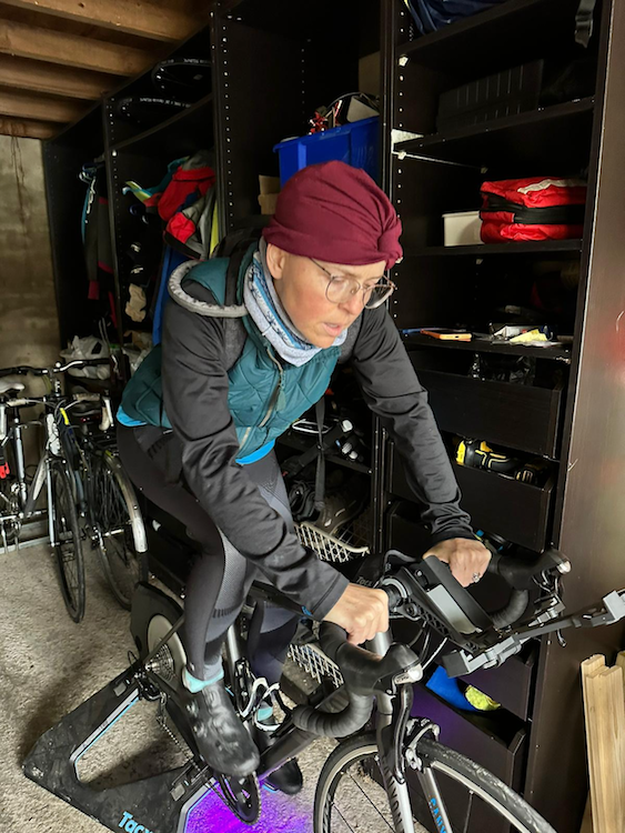 Training for a triathlon on the turbo trainer