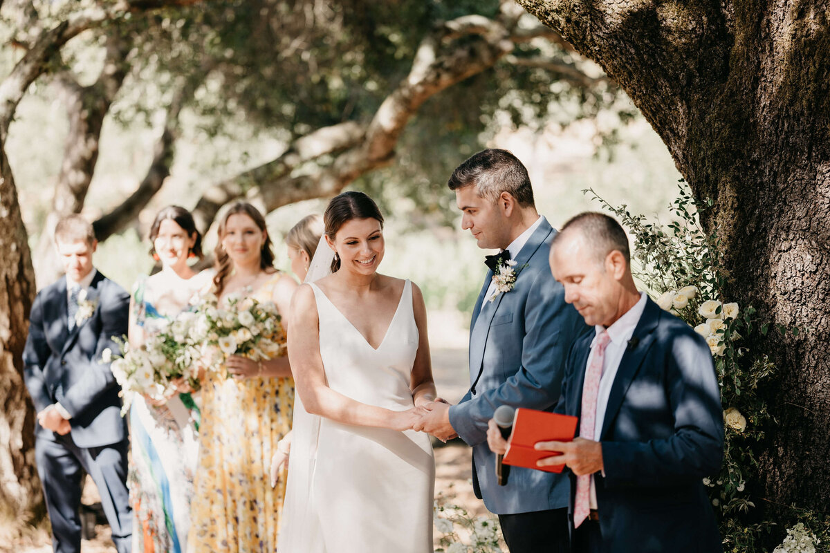 Sonoma Private Estate Wedding ceremony flowered bridesmaids
