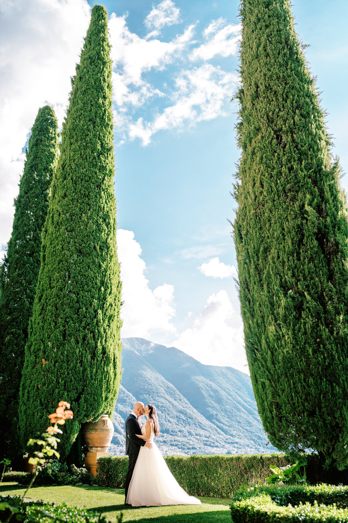 Film photograph of elopement on Lake Como at Villa Cassinella photographed by Lake Como photographer