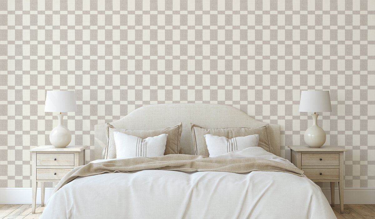 French Gray Elongated Check Horizontal Interiors