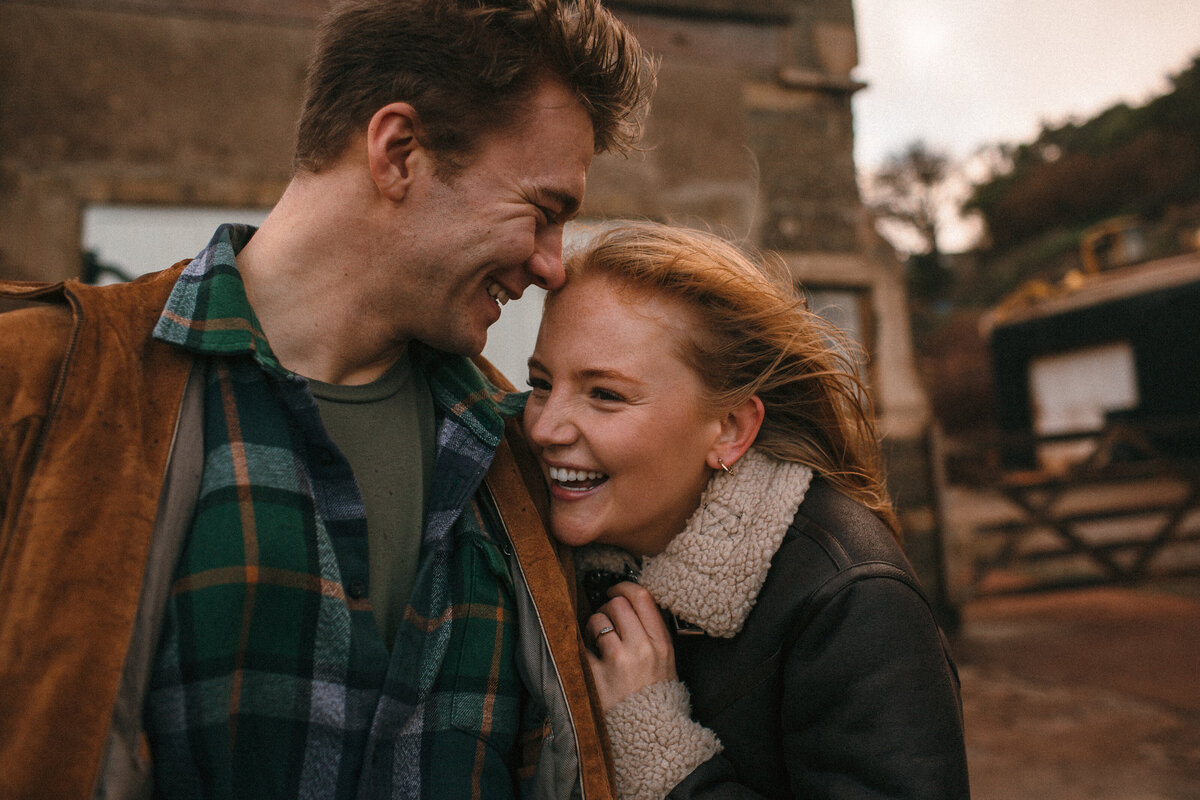 Engagement shoot_couples session_wild winter shoot_Hope Cove_005
