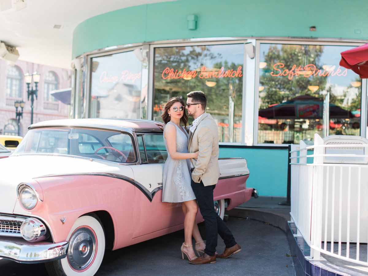 Vintage Pink car  Universal Studios Florida