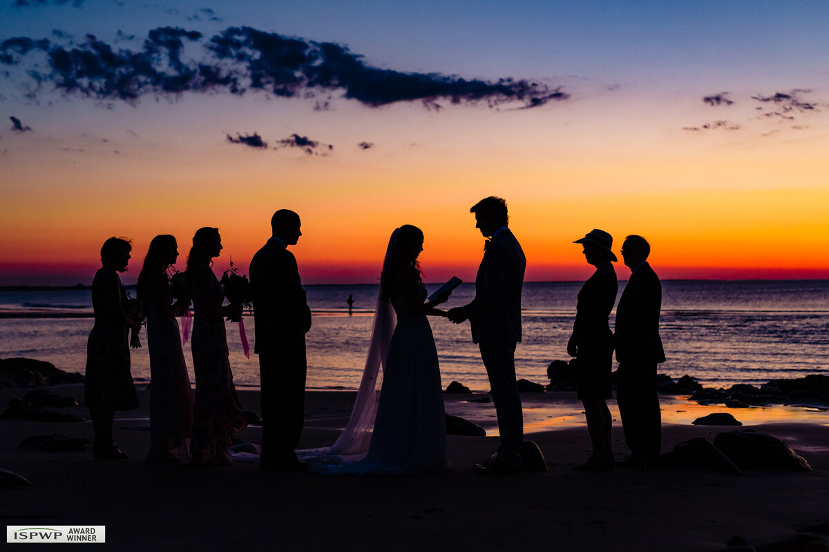 Sunrise elopement in Ogunquit Maine on Marginal Way Photographer