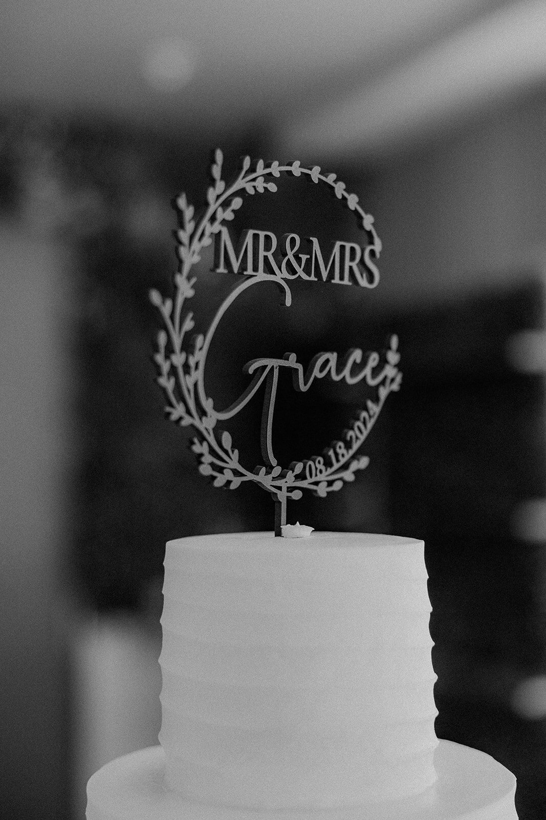 Mr. and Mrs. wedding cake topper for San Diego wedding