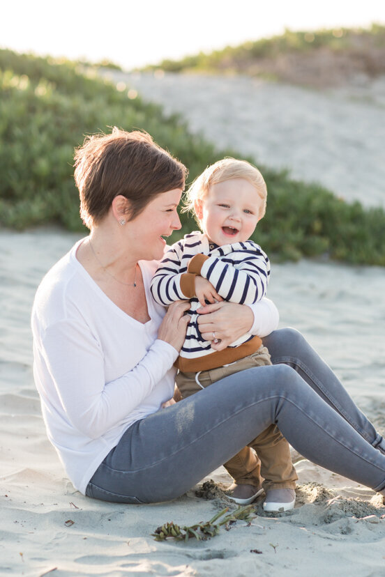 mother-and-son-laughing-san-dunes-Coronado-San-Diego