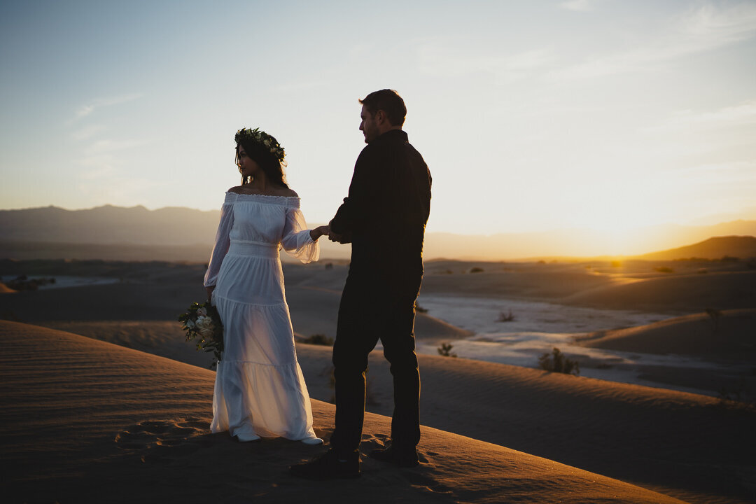 Sunset Wedding Photo taken in death valley california