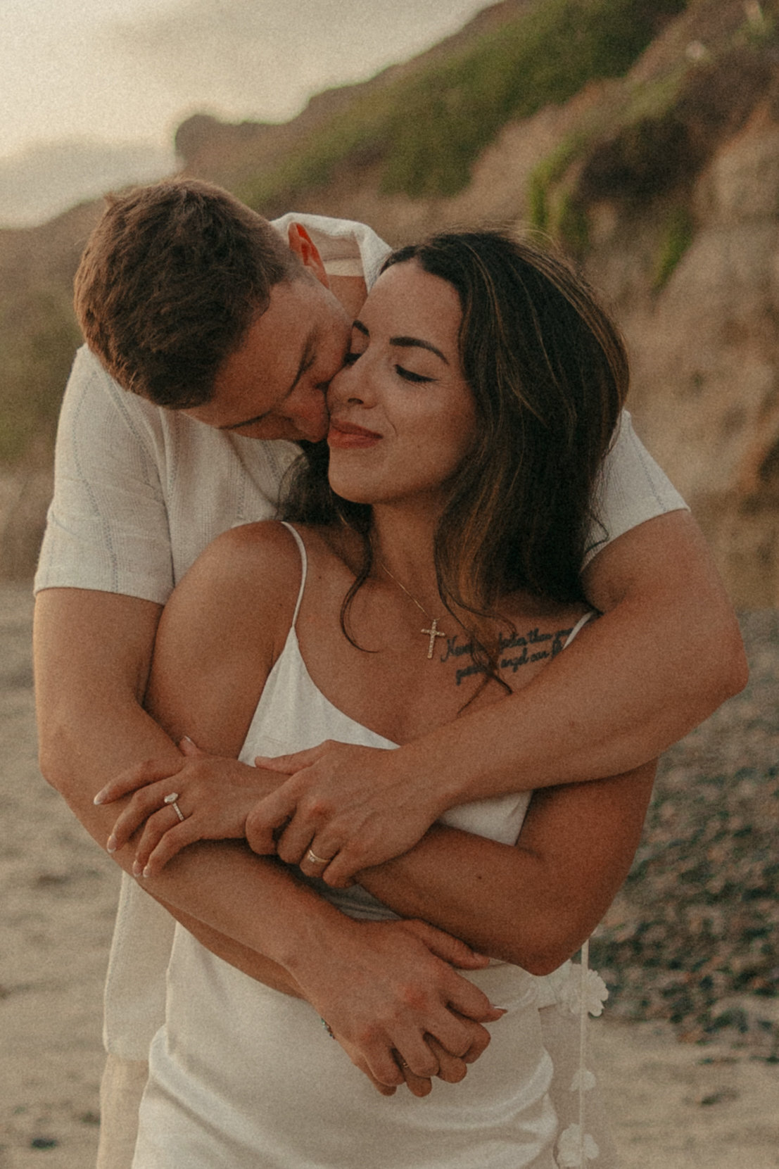 Golden hour sunset engagement-San Diego cliffs-Janelle-Aloi_17