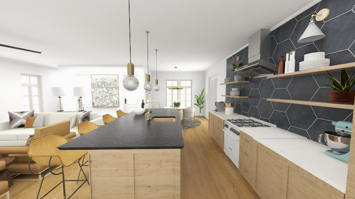 render of kitchen for new build