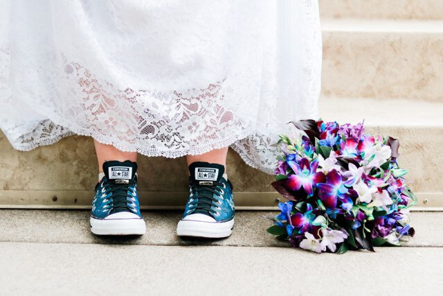 fun-shoes-next-to-bridal-bouquet