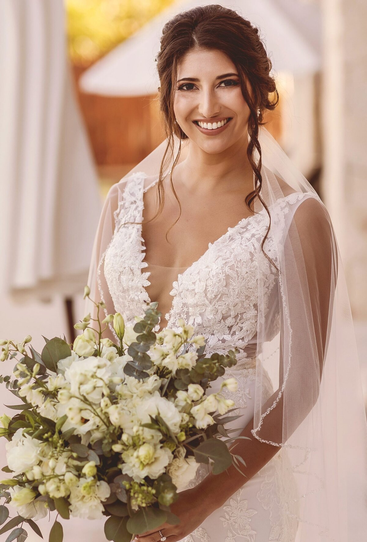 Portrait of bride at Riviera Maya wedding
