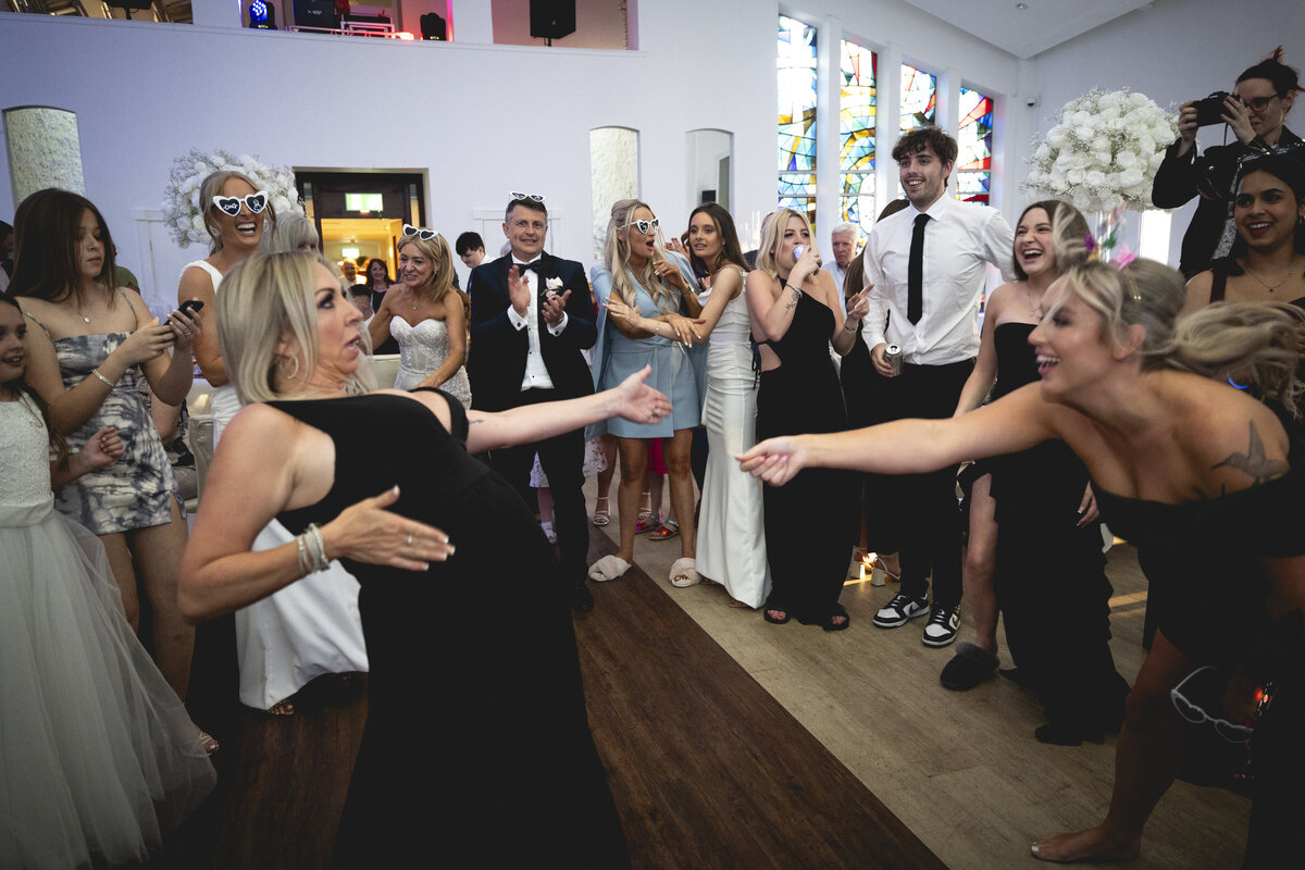Guests dancing