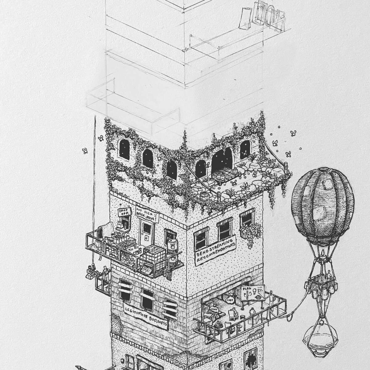 Pen and Ink Illustration of Inktober 2022 prompt: Fairy